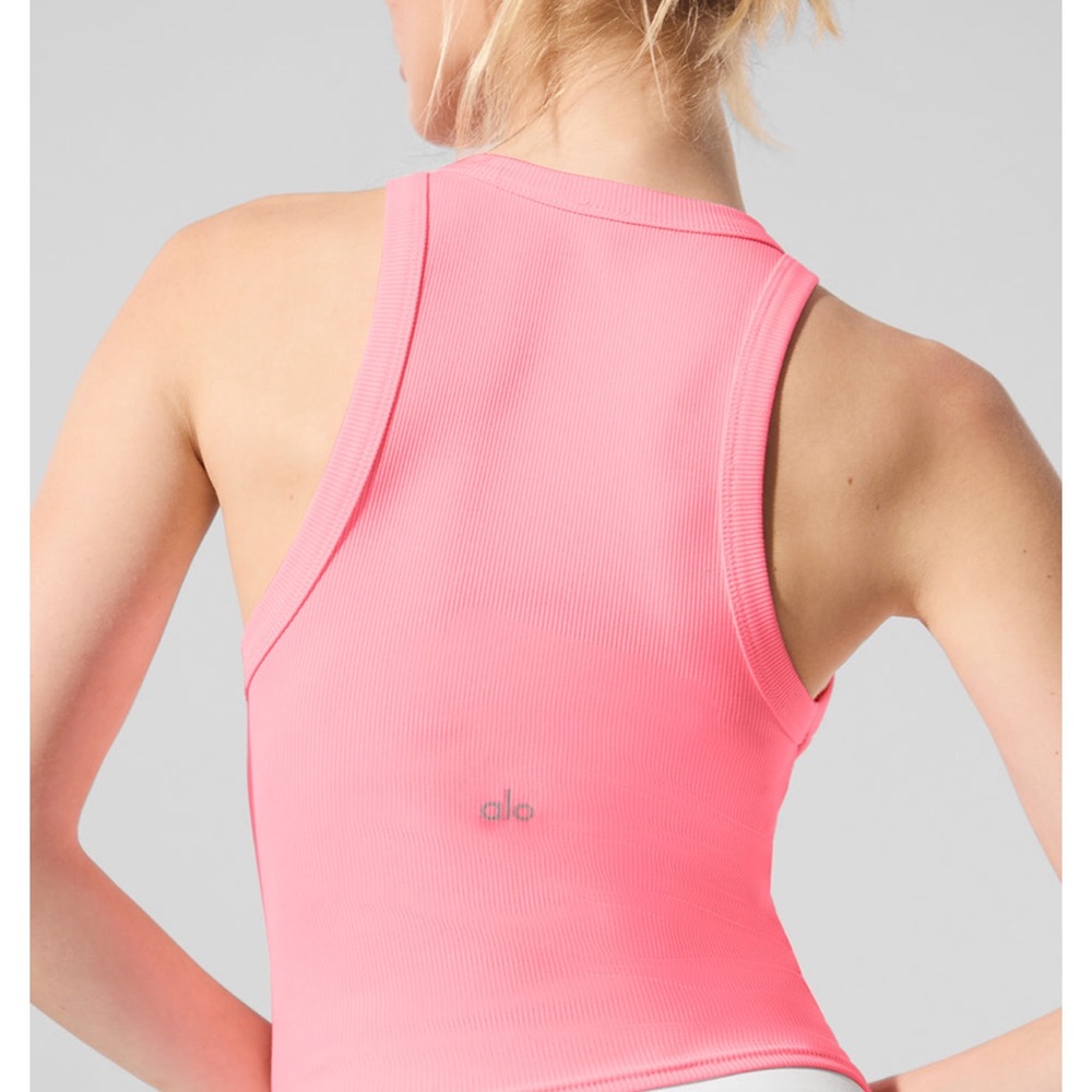 ALO Yoga Neon bubblegum Pink Goddess Tank Top